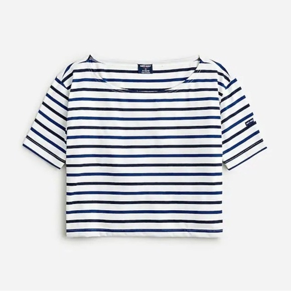 Saint James® X J.Crew cropped boatneck T-shirt- See pics - Picture 1 of 10